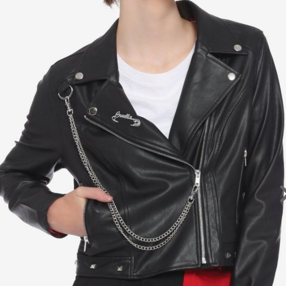 Disney Cruella Moto Jacket Speak Of The DeVil 101 Dalmatians Junior XL New OOS